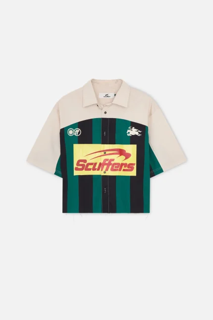 Scuffers Forza Ecru & Green Shirt